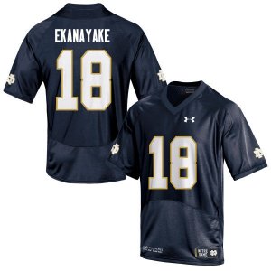 Notre Dame Fighting Irish Men's Cameron Ekanayake #18 Navy Under Armour Authentic Stitched College NCAA Football Jersey DYK8799QR